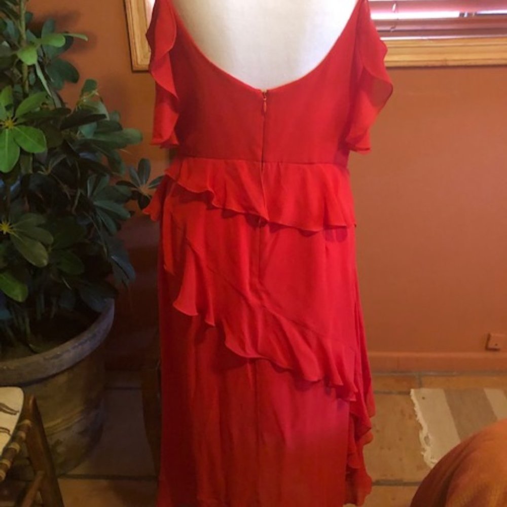 Nicholas Red Georgette Maxi Dress in Rd - Picture 3 of 5